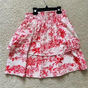 Floral Red Skirt